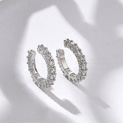 Brass Micro Pave Clear Cubic Zirconia Cuff Earrings&nbsp;EJEW-I249-14P