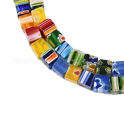 Handmade Millefiori Glass Bead Strands&nbsp;LAMP-H-057-02K