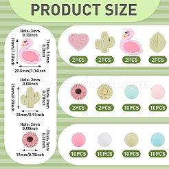 72Pcs Silicone Beads for DIY Spring Themed Jewelry&nbsp;SIL-TA0003-38