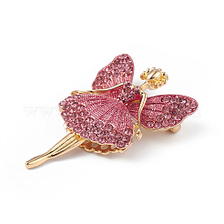 Butterfly Dancer Enamel Pin with Rhinestone&nbsp;JEWB-P016-01G-02