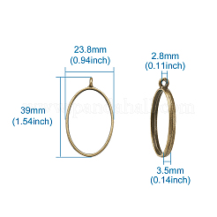 Rack Plating Alloy Open Back Bezel Pendants&nbsp;PALLOY-TA0001-10AB
