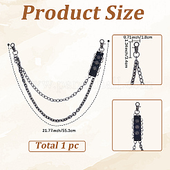 1Pc Alloy Double Layer Chain Belts for Pants&nbsp;AJEW-GF0011-93D