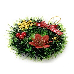 Christmas Wreath PVC Pendant Decorations&nbsp;HJEW-R100-01C