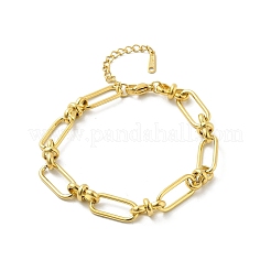304 Stainless Steel Oval Link Chain Bracelets for Women&nbsp;BJEW-P348-01C-G