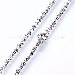 Tarnish Resistant 304 Stainless Steel Cable Chain Necklaces&nbsp;LS-NJEW-P226-02P-01