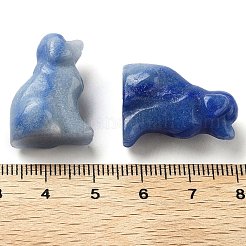 Dyed & Heated Natural Blue Aventurine Carved Dog Figurines&nbsp;DJEW-L023-A07