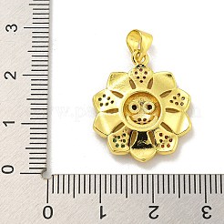 Rack Plating Brass Micro Pave Cubic Zirconia Pendants&nbsp;KK-C074-33G