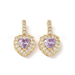 Brass Micro Pave Cubic Zirconia Pendants&nbsp;KK-Z139-05G