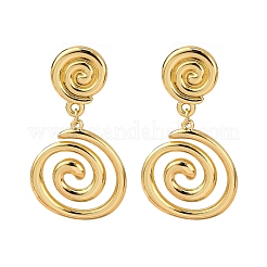 304 Stainless Steel Vortex Spiral Dangle Stud Earrings&nbsp;EJEW-L304-01G