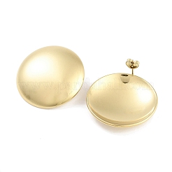 Flat Round 304 Stainless Steel Stud Earrings for Women&nbsp;EJEW-L283-101G