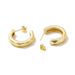 Rack Plating Brass C-shape Stud Earrings&nbsp;EJEW-I268-04G