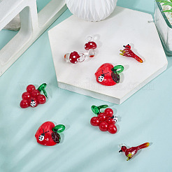 8Pcs 4 Styles Handmade Lampwork Pendants&nbsp;LAMP-TA0002-33