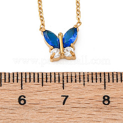 304 Stainless Steel Cubic Zirconia Butterfly Pendant Necklaces&nbsp;LS-NJEW-Z057-05A-G