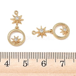 Brass Micro Pave Clear Cubic Zirconia Pendants&nbsp;KK-D261-11G
