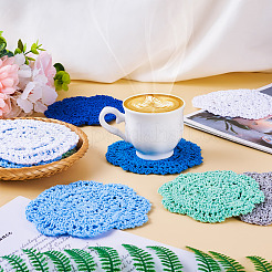 12Pcs 6 Colors Handmade Polyester Cotton Table Mats&nbsp;AJEW-MB0001-08