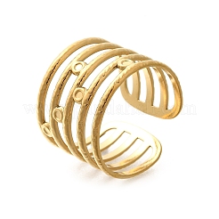 304 Stainless Steel Multi-layer Open Cuff Rings for Women&nbsp;LS-STAS-Z108-03G-04