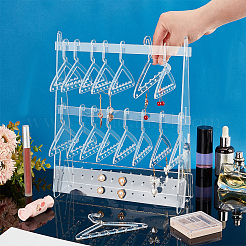 Coat Hanger Shaped Acrylic Earring Display Stands&nbsp;EDIS-WH0029-90