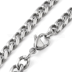Non-Tarnish 304 Stainless Steel Cuban Link Chain Necklace for Men Women&nbsp;NJEW-C013-03P