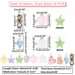100Pcs 10 Styles Epoxy Resin Pendants&nbsp;RESI-PH0001-53