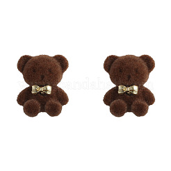 British Style Cartoon Bow Plush Bear Stud Earrings&nbsp;LS-TT1942-1