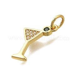 Brass Micro Pave Cubic Zirconia Pendants&nbsp;KK-D339-13G-01