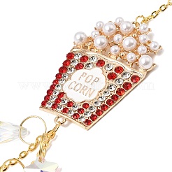 Popcorn Alloy Rhinestone & Plastic Imitation Pearl & Glass Crystal Suncatchers&nbsp;HJEW-E013-05G