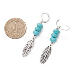2 Pairs Alloy Feather Hoop Earrings&nbsp;EJEW-JE06713