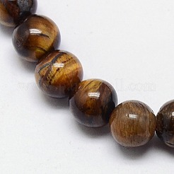 Buddhist Jewelry Mala Beads Bracelets Natural Tiger Eye Stretch Bracelets&nbsp;BJEW-M007-6mm-01A