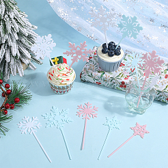 12 Sets Christmas Plastic Cake Toppers&nbsp;AJEW-SC0003-45A
