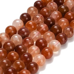 Natural Red Rabbit Fur Rutilated Quartz Beads Strands&nbsp;G-H329-C04-8mm-A