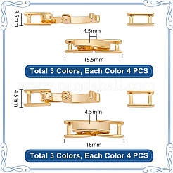 24Pcs 6 Styles Brass Fold Over Clasps&nbsp;FIND-PH0021-50