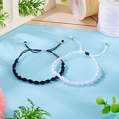 3 Rolls 3 Colors Nylon Braided Cord&nbsp;NWIR-CW0001-05