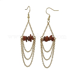 Natural Red Jasper Dangle Earrings&nbsp;EJEW-JE07287-02