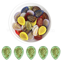 40Pcs Leaf Glass Beads&nbsp;GLAA-PA0001-56