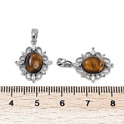 Brass Micro Pave Clear Cubic Zirconia Pendants&nbsp;KK-P302-23P