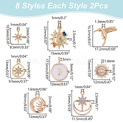16Pcs 8 Styles Brass Pendants&nbsp;KK-WR0001-34