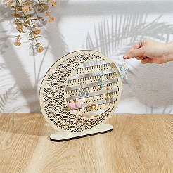 5-Tier Tabletop Wooden Earring Organizer Display Stands&nbsp;EDIS-SP0001-06