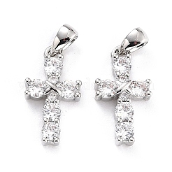 Brass Micro Pave Cubic Zirconia Pendants&nbsp;ZIRC-P089-21P