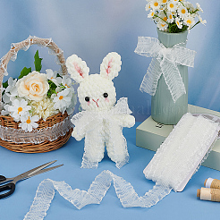 10M Polycotton Pleated Elastic Lace Ribbon&nbsp;OCOR-FG0002-62A-02