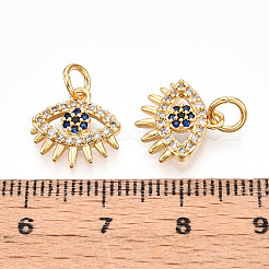 Brass Micro Pave Cubic Zirconia Charms&nbsp;KK-N257-23G