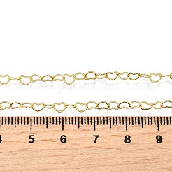 Brass Heart Link Chain Necklaces&nbsp;NJEW-M108-33G