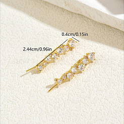 Brass Micro Pave Cubic Zirconia Stud Earrings for Women&nbsp;YF0331