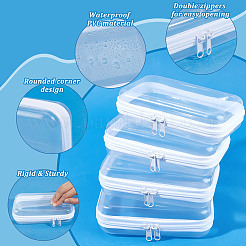 6Pcs Transparent PET Desktop Storage Zipper Boxes&nbsp;ABAG-WA0001-44C