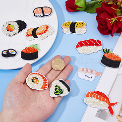 12Pcs 12 Styles Sushi Polyester Embroider Thread Iron on/Sew On Patches&nbsp;DIY-DC0003-87