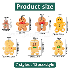84Pcs 7 Styles Opaque Resin Cabochons&nbsp;RESI-FH0001-70