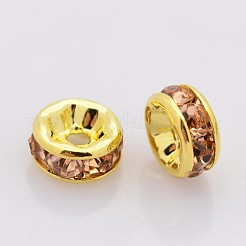 Brass Rhinestone Spacer Beads&nbsp;RB-A014-Z8mm-25G-NF