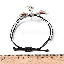 Pterosaur Alloy Enamel & Rhinestones Link Bracelets&nbsp;BJEW-A165-01B