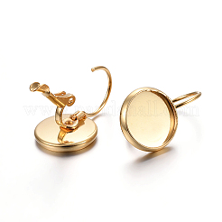 304 Stainless Steel Leverback Earring Settings&nbsp;X-STAS-F191-03G-10mm