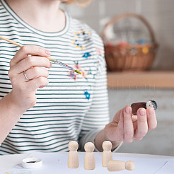 Unfinished Wooden Peg Dolls Display Decorations&nbsp;DJEW-WH0001-56A
