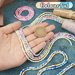 8 Strands 8 Color Glass Seed Bead Strands&nbsp;GLAA-TA0001-46